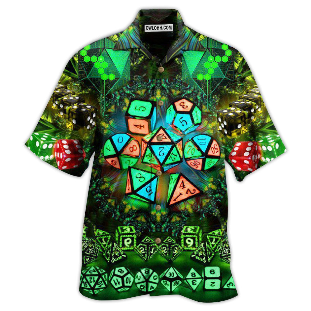 D20 Glowing Kaleidoscope Dice - Hawaiian Shirt - Owl Ohh - Owl Ohh