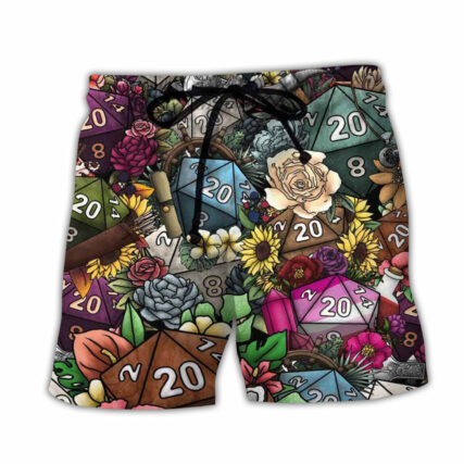 D20 Loves Flowers Hippie Beautiful - Beach Short - Owl Ohh - Owl Ohh