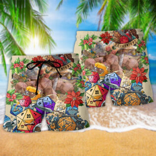 D20 Ready For Adventure Merry Christmas - Beach Short - Owl Ohh - Owl Ohh
