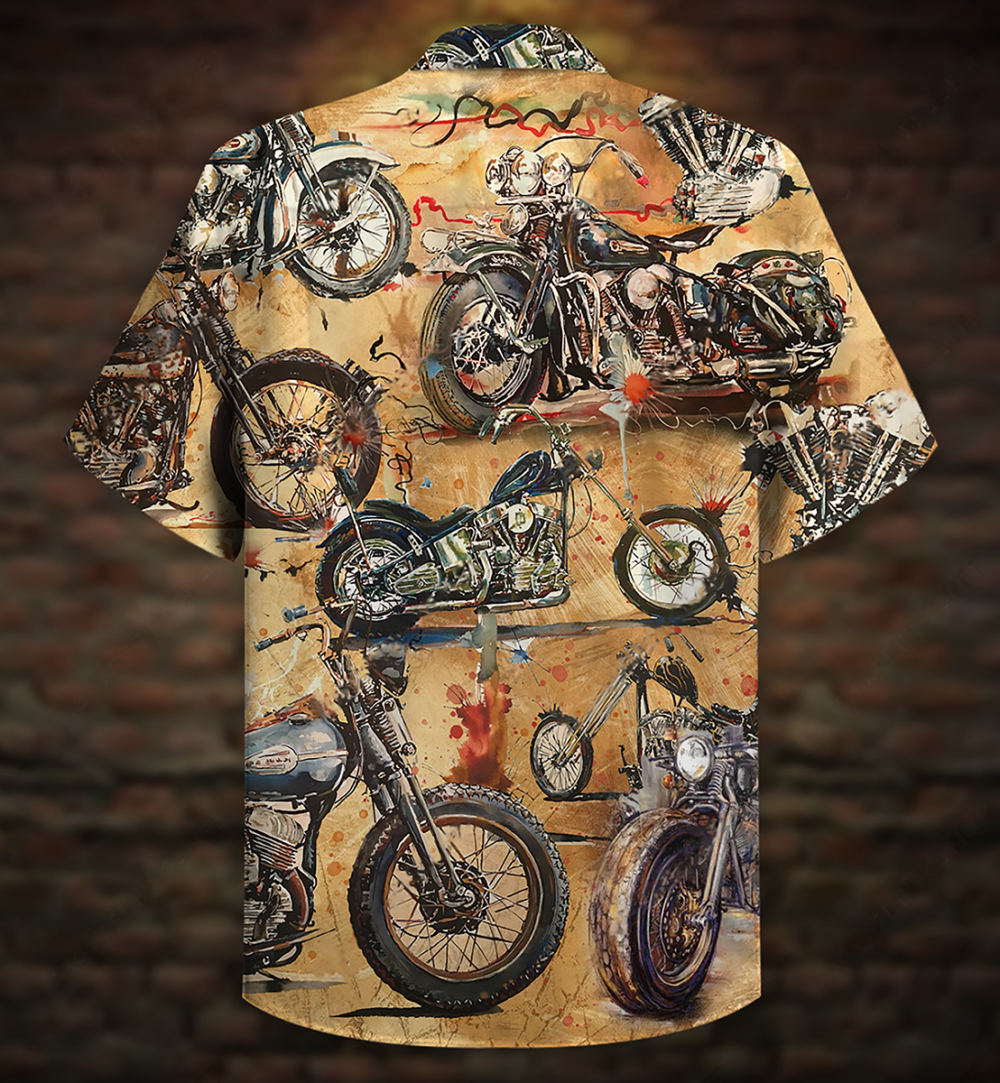 Motorcycle Vintage Style Ride And Live Today - Hawaiian Shirt - Owl Ohh - Owl Ohh