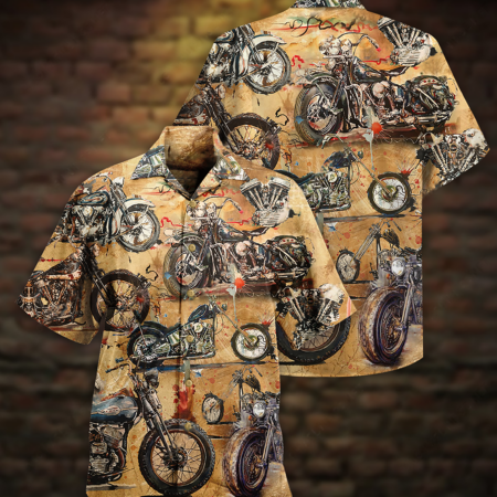 Motorcycle Vintage Style Ride And Live Today - Hawaiian Shirt - Owl Ohh - Owl Ohh