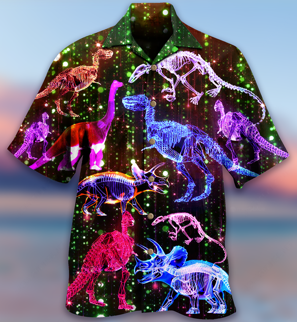 Dinosaur Neon The Sparkling X-Ray - Hawaiian Shirt - Owl Ohh - Owl Ohh