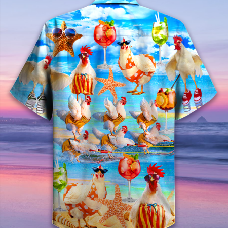 Chicken On The Beach Love Summer - Hawaiian Shirt - Owl Ohh - Owl Ohh