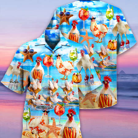 Chicken On The Beach Love Summer - Hawaiian Shirt - Owl Ohh - Owl Ohh
