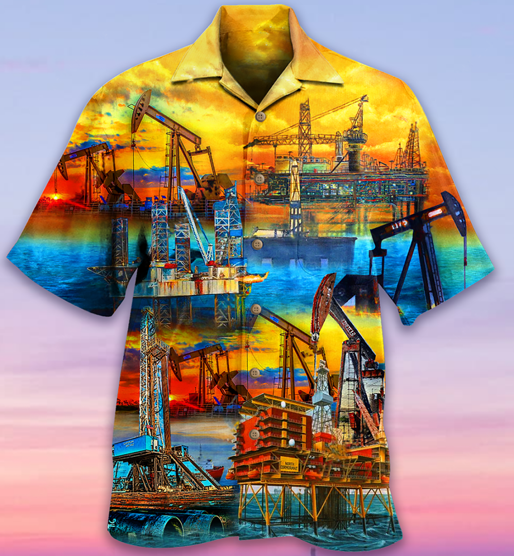 Oil Sunset At The Oil Field - Hawaiian Shirt - Owl Ohh - Owl Ohh