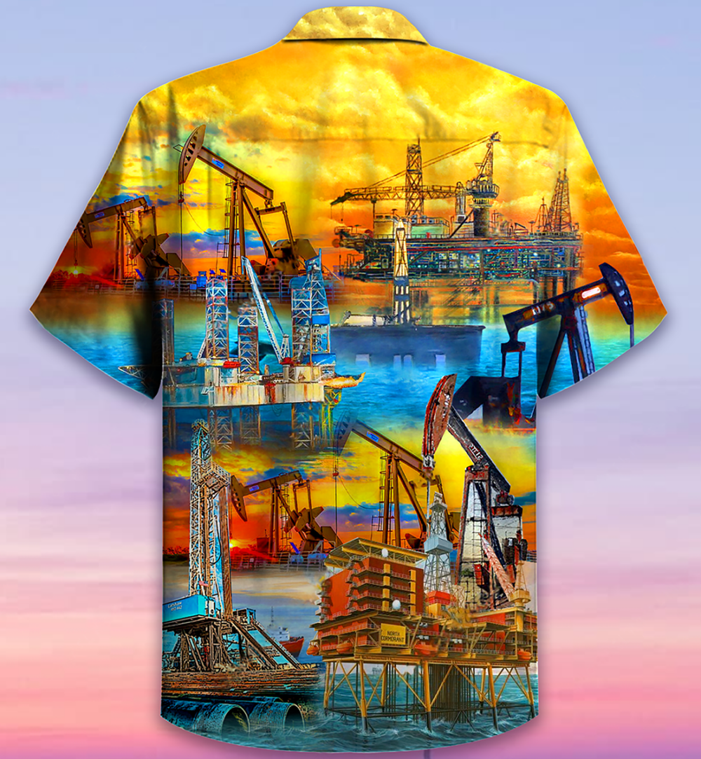 Oil Sunset At The Oil Field - Hawaiian Shirt - Owl Ohh - Owl Ohh