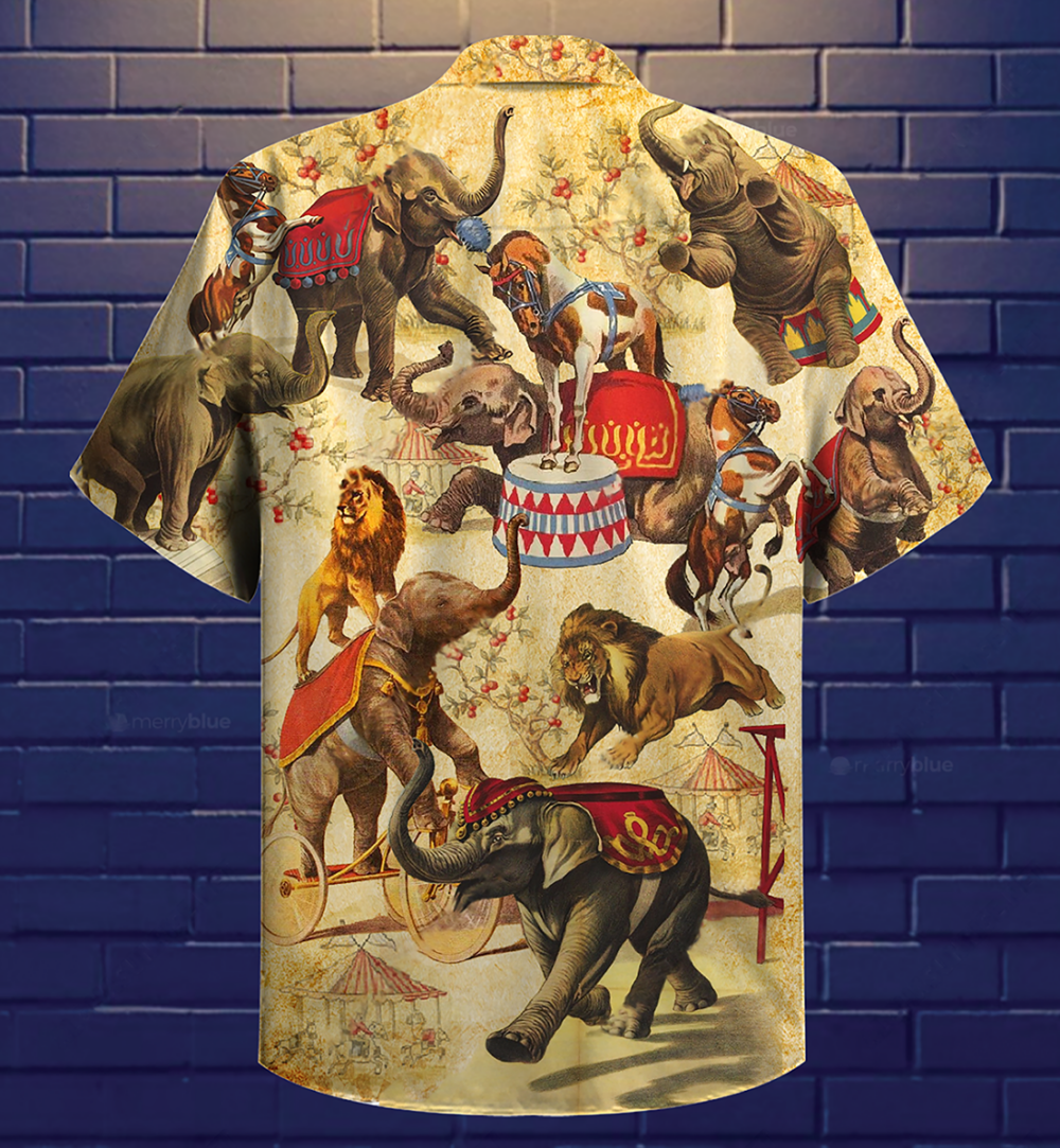 Elephant Amazing Circus Show - Hawaiian Shirt - Owl Ohh - Owl Ohh