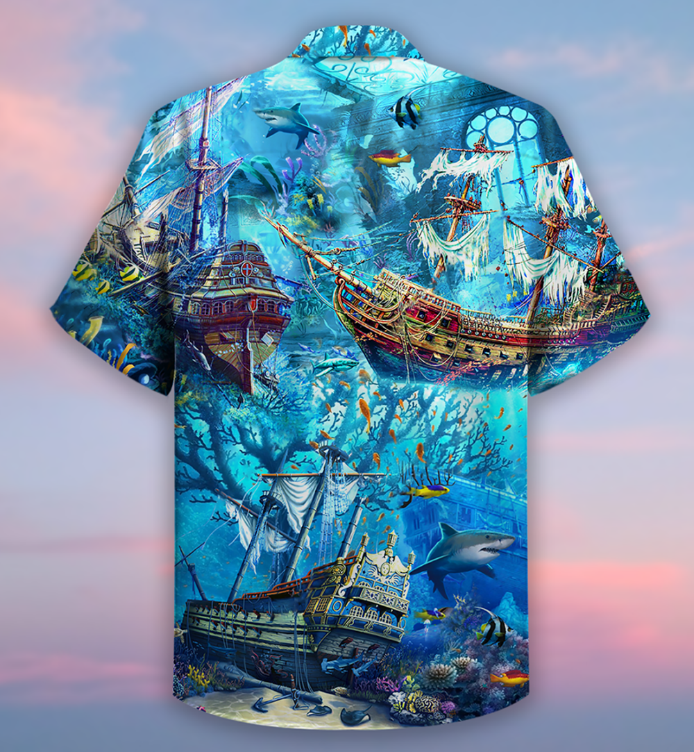Ship Underwater Treasures The Forgotten Ship - Hawaiian Shirt - Owl Ohh - Owl Ohh