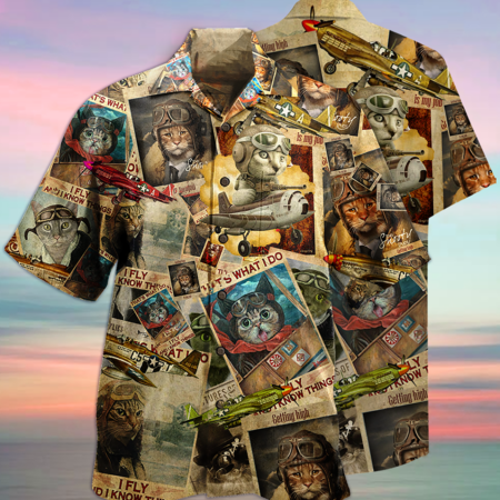 Cat Amazing Pilot - Hawaiian Shirt - Owl Ohh - Owl Ohh