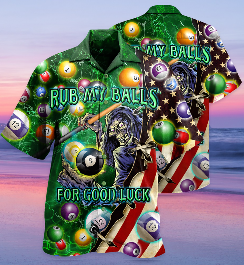Billiard Rub My Balls For Good Luck America - Hawaiian Shirt - Owl Ohh - Owl Ohh