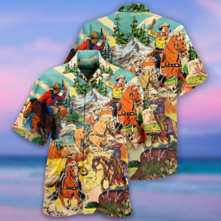 Cowboy Real Men Ride Horses Cool - Hawaiian Shirt - Owl Ohh - Owl Ohh