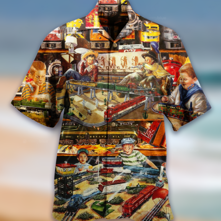 Train Toys Amazing Vintage Style - Hawaiian Shirt - Owl Ohh - Owl Ohh