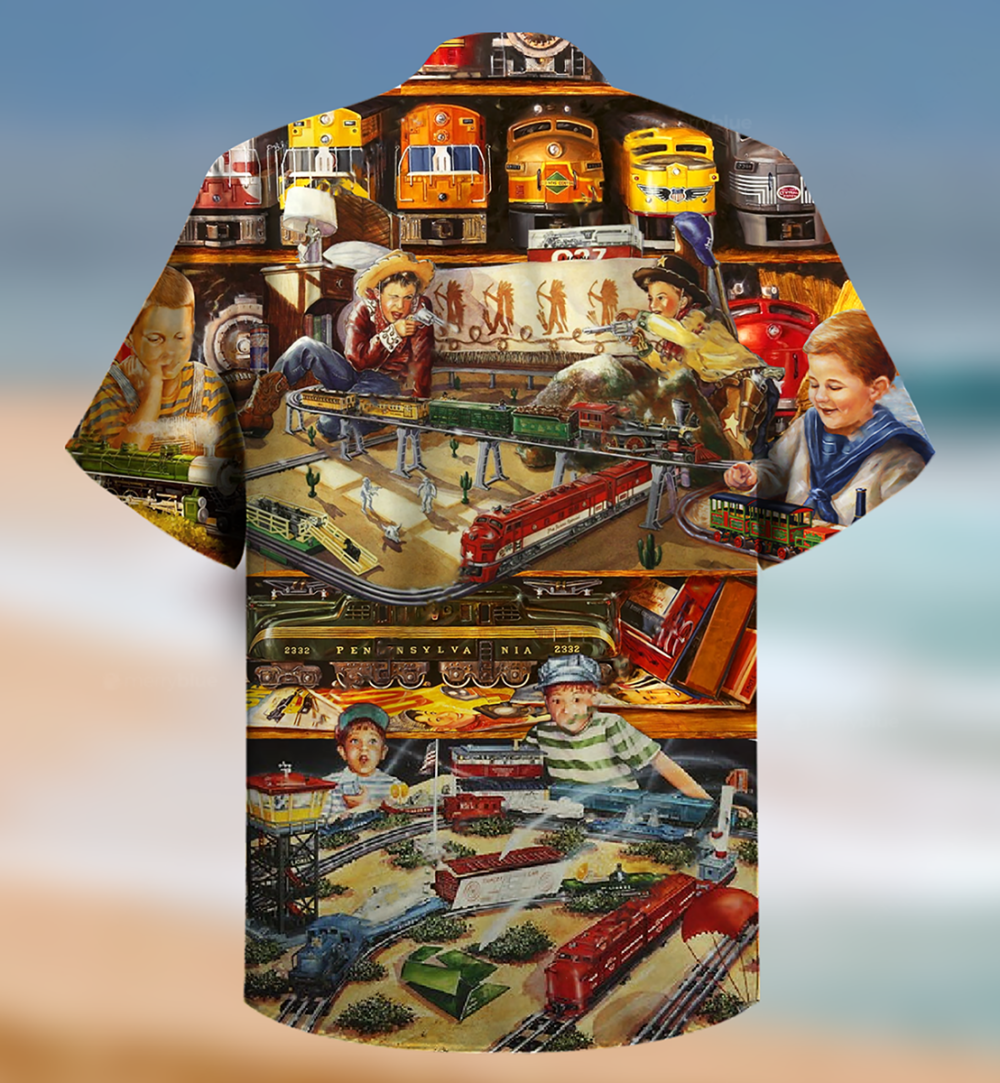 Train Toys Amazing Vintage Style - Hawaiian Shirt - Owl Ohh - Owl Ohh
