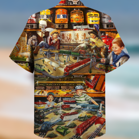 Train Toys Amazing Vintage Style - Hawaiian Shirt - Owl Ohh - Owl Ohh