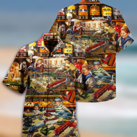 Train Toys Amazing Vintage Style - Hawaiian Shirt - Owl Ohh - Owl Ohh