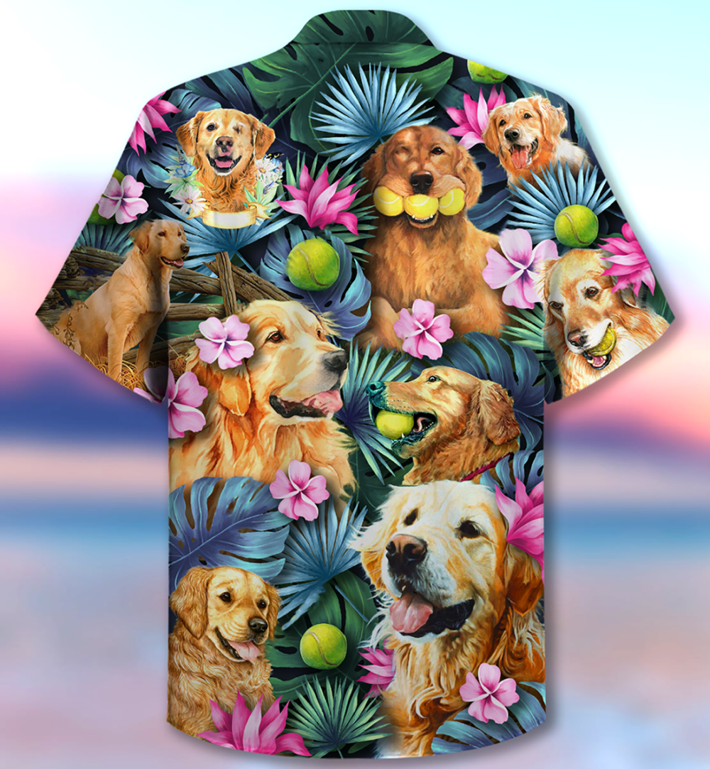 Golden Retriever Dog Lovely Hug A Golden - Hawaiian Shirt - Owl Ohh - Owl Ohh