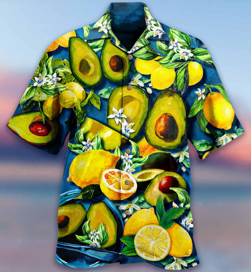 Fruit Avocado Lemon Summer Time - Hawaiian Shirt - Owl Ohh - Owl Ohh