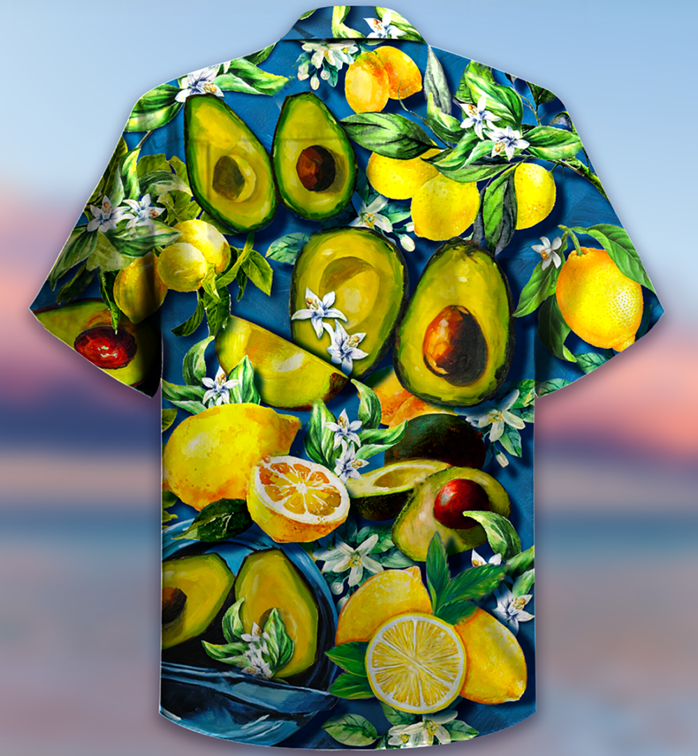 Fruit Avocado Lemon Summer Time - Hawaiian Shirt - Owl Ohh - Owl Ohh