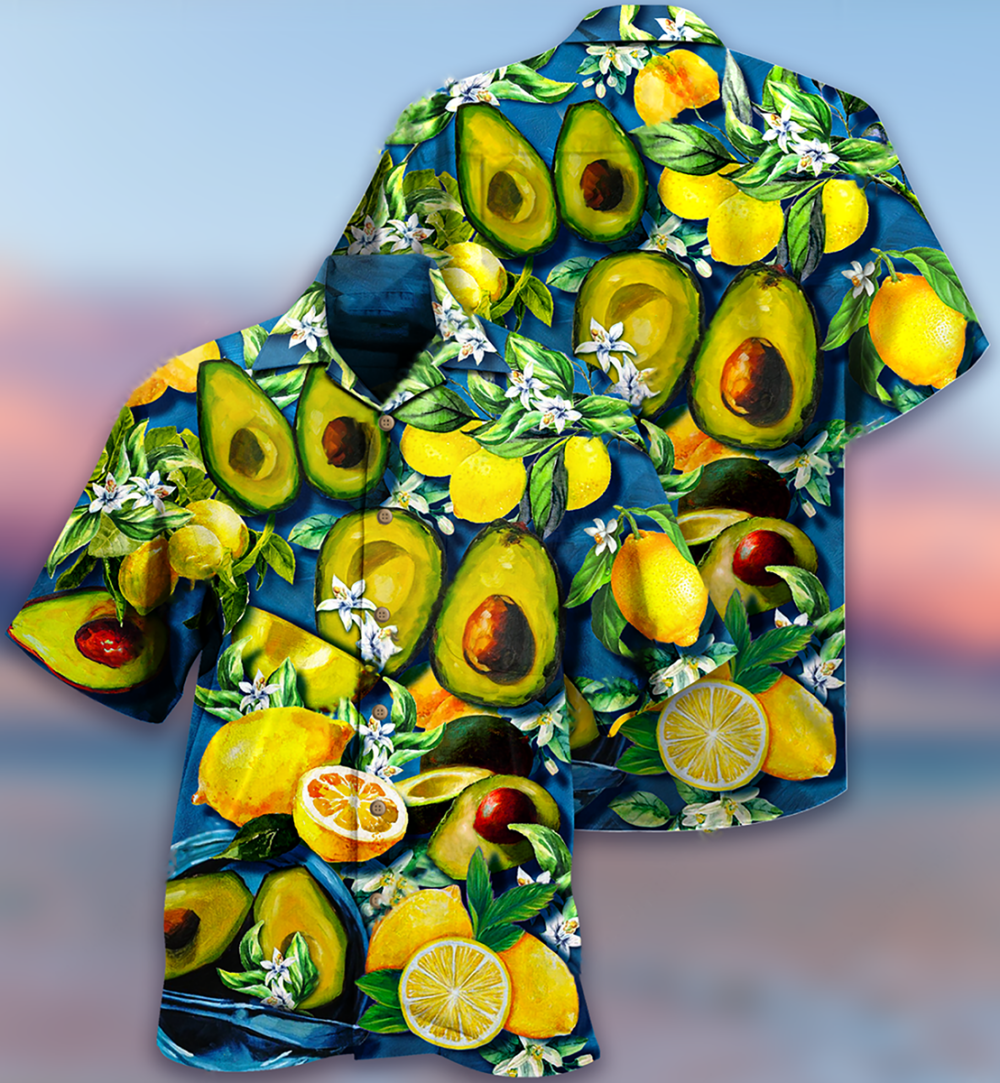 Fruit Avocado Lemon Summer Time - Hawaiian Shirt - Owl Ohh - Owl Ohh