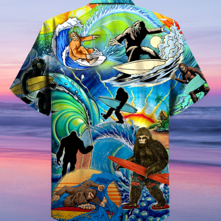Bigfoot Loves Cool Surfing - Hawaiian Shirt - Owl Ohh - Owl Ohh