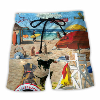 Dog Lifeguard On The Beach - Beach Short - Owl Ohh - Owl Ohh