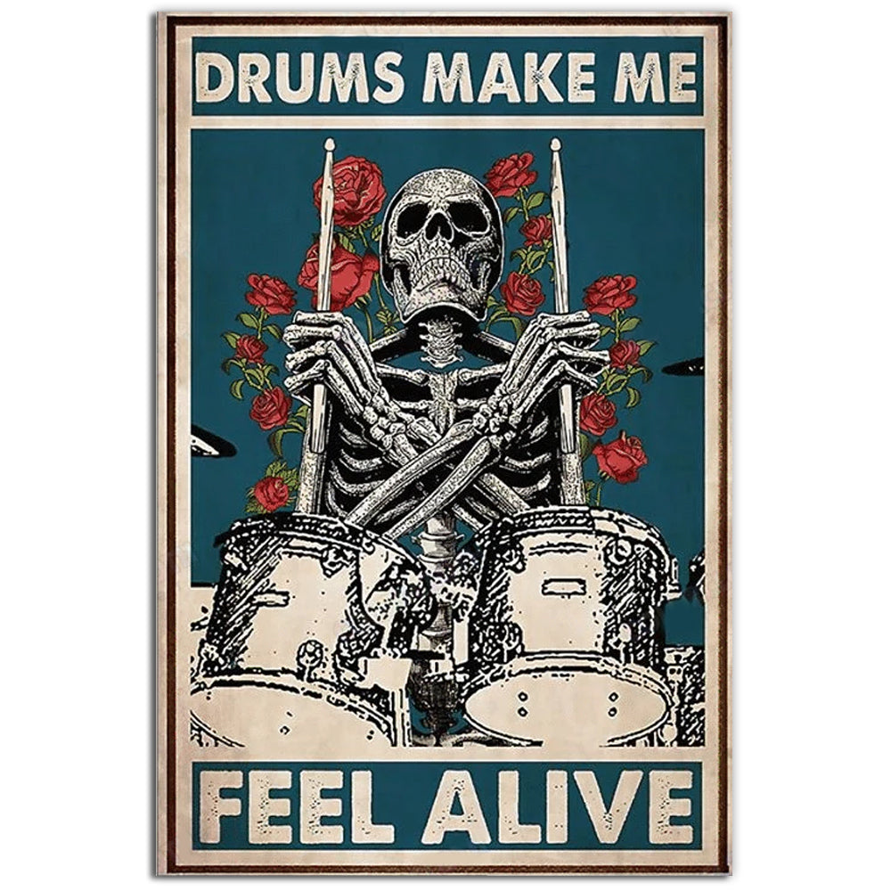 Drum Make Me Feel Alive - Vertical Poster - Owl Ohh - Owl Ohh