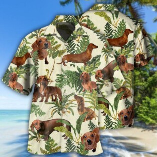 Dachshund Tropical Leaf Lovely - Hawaiian Shirt - Owl Ohh - Owl Ohh