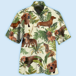 Dachshund Tropical Leaf Lovely - Hawaiian Shirt - Owl Ohh - Owl Ohh