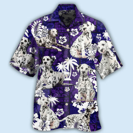 Dalmatian Dog Lover Tropical Life Purple - Hawaiian Shirt - Owl Ohh - Owl Ohh