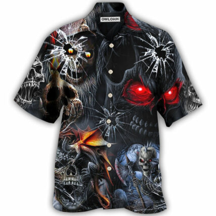 Skull Dark Skull Style - Hawaiian Shirt - Owl Ohh for men and women, kids - Owl Ohh