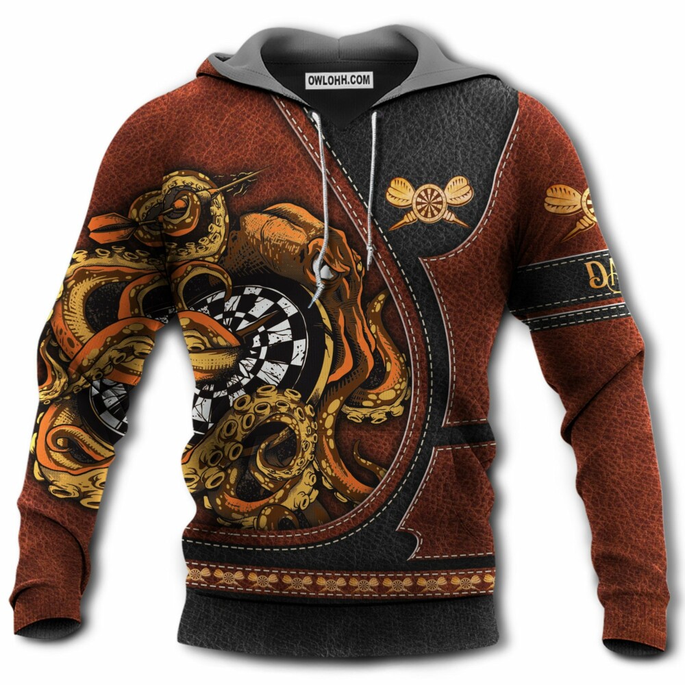 Darts Octopus Leather Style - Hoodie - Owl Ohh - Owl Ohh