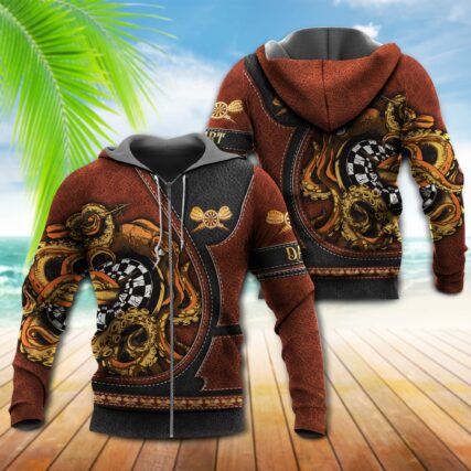 Darts Octopus Leather Style - Hoodie - Owl Ohh - Owl Ohh
