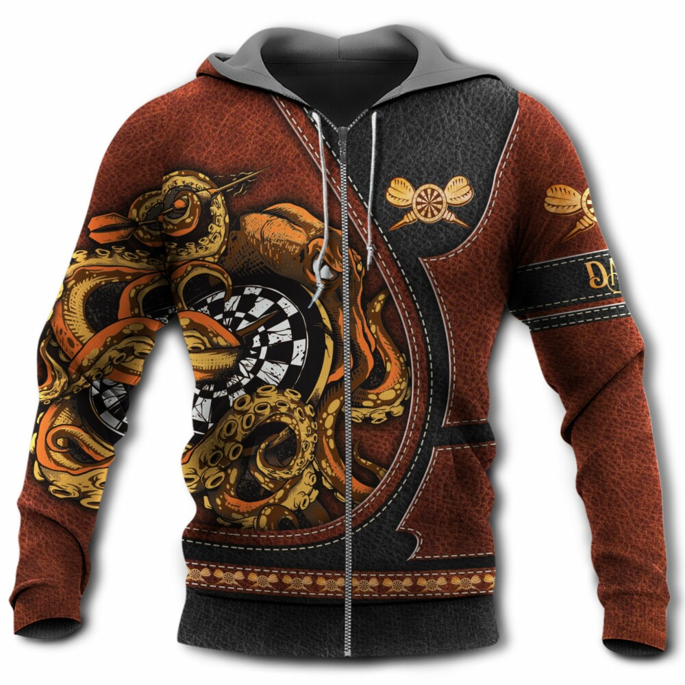 Darts Octopus Leather Style - Hoodie - Owl Ohh - Owl Ohh