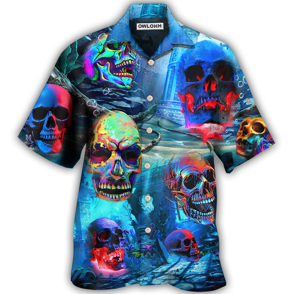 Skull Style Deep In The Ocean - Hawaiian Shirt - Owl Ohh for men and women, kids - Owl Ohh