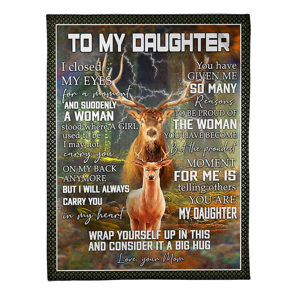 Deer Consider It A Big Hug Best Gift For Daughter - Flannel Blanket - Owl Ohh - Owl Ohh