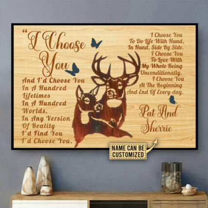 Deer I Choose You Classic Personalized - Horizontal Poster - Owl Ohh - Owl Ohh