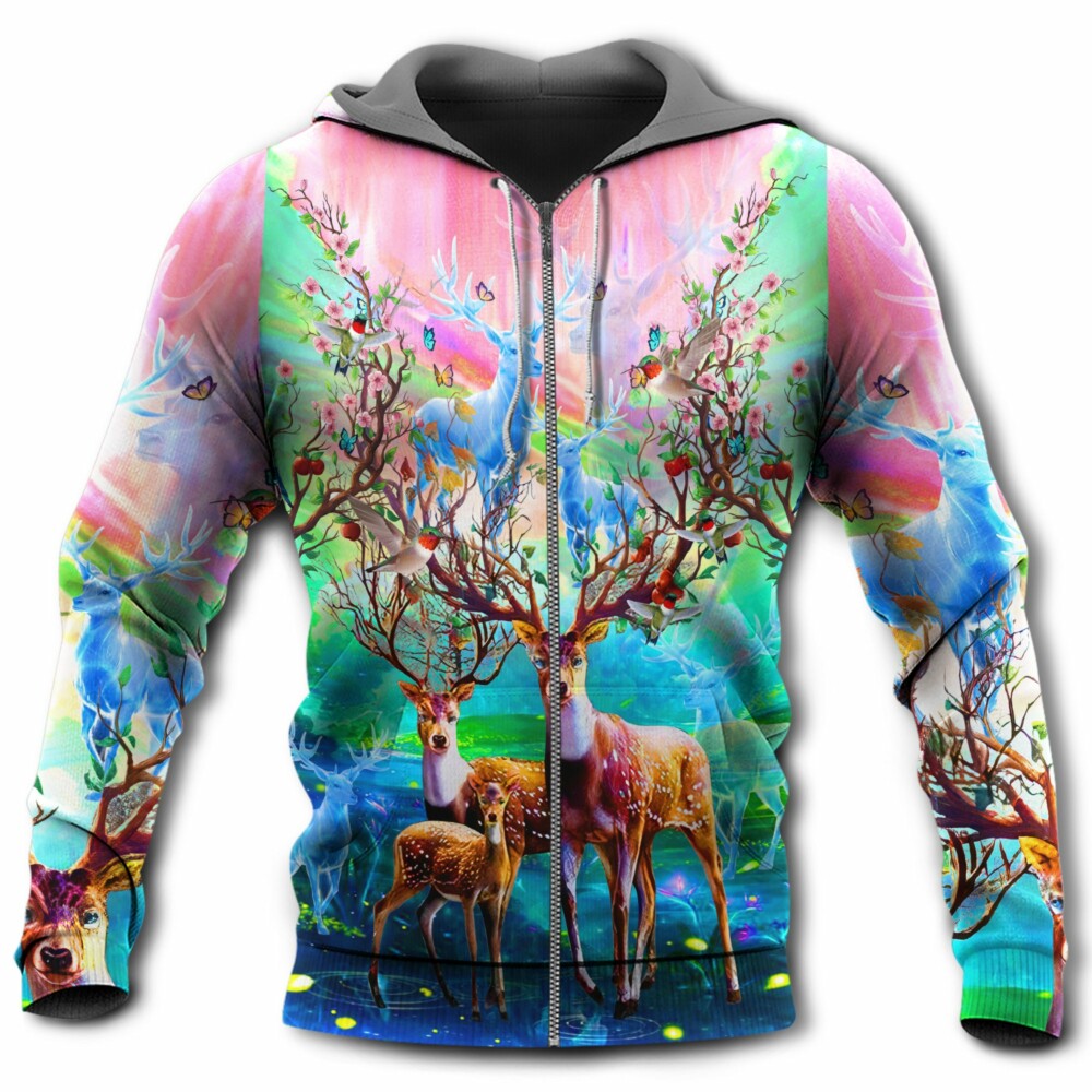 Deer Spring Colorful Style - Hoodie - Owl Ohh - Owl Ohh