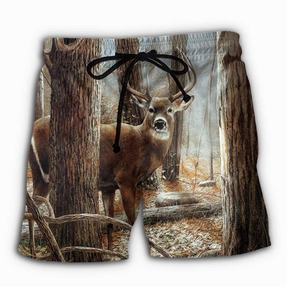 Hunting Deer Hunting Forest Cool - Beach Short - Owl Ohh - Owl Ohh