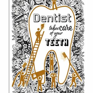 Dentist Takes Care Of Your Teeth Carefully - Vertical Poster - Owl Ohh - Owl Ohh
