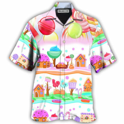 Food Dessert Colourful Cookies Candy Lolipop - Hawaiian Shirt - Owl Ohh - Owl Ohh