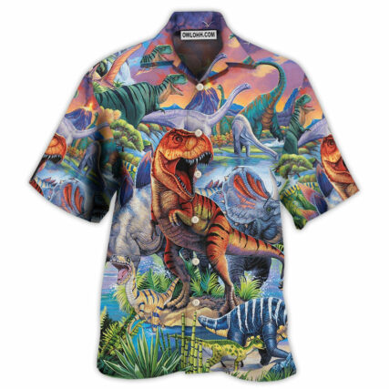 Dinosaur Big World Amazing - Hawaiian Shirt - Owl Ohh - Owl Ohh