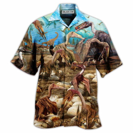 Dinosaur Born To Be King Of Sky Freedom - Hawaiian Shirt - Owl Ohh - Owl Ohh
