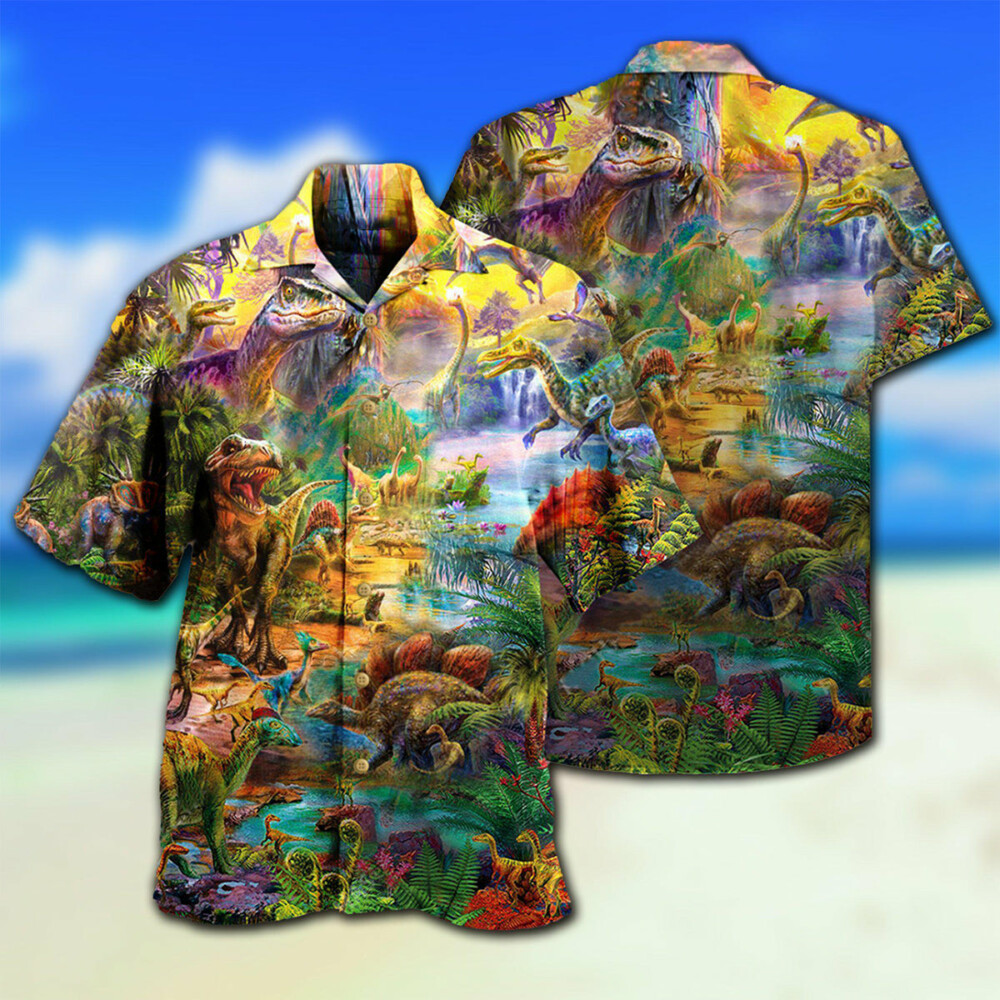Dinosaur Colorful World Of Dinosaur - Hawaiian Shirt - Owl Ohh - Owl Ohh
