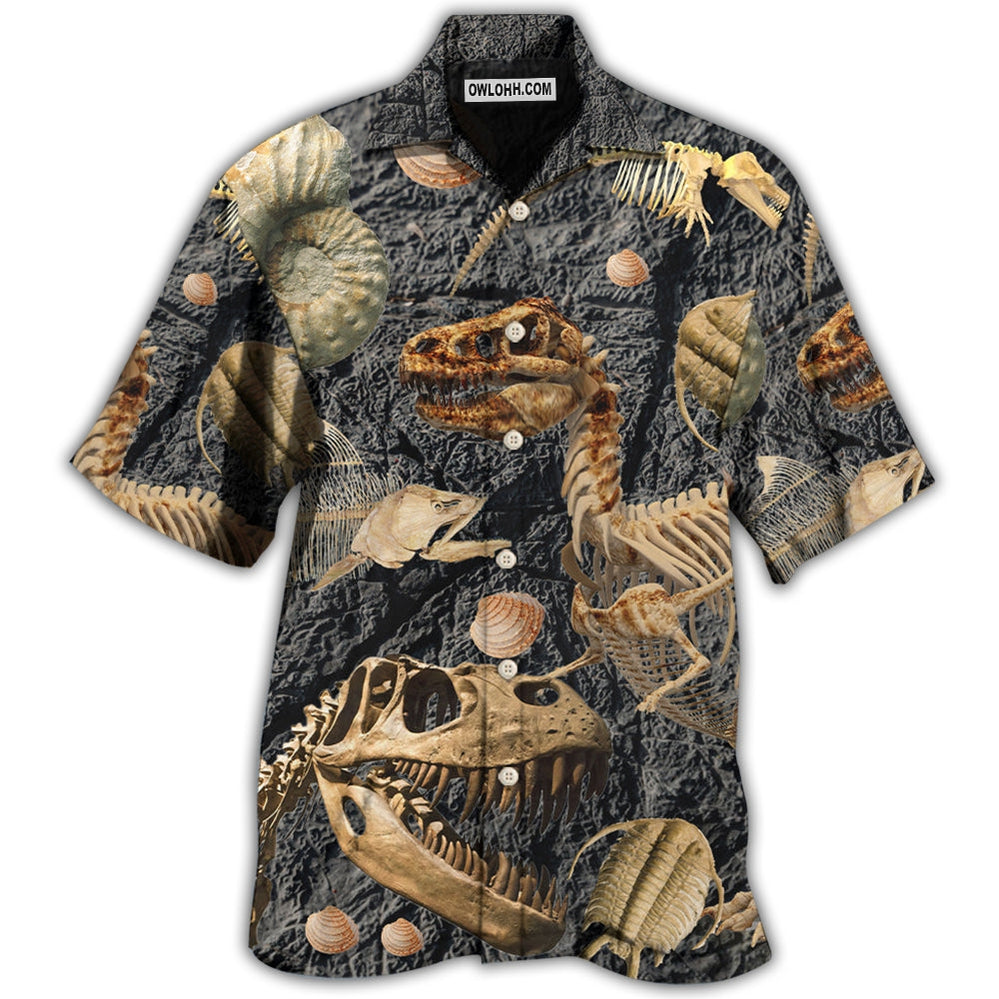 Dinosaur Fossils Collection - Hawaiian Shirt - Owl Ohh - Owl Ohh