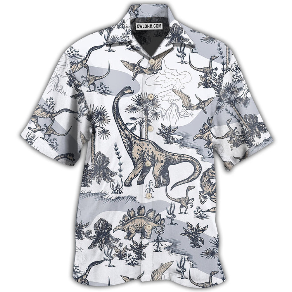 Dinosaur Jurassic Dinosaur Art Style - Hawaiian Shirt - Owl Ohh - Owl Ohh