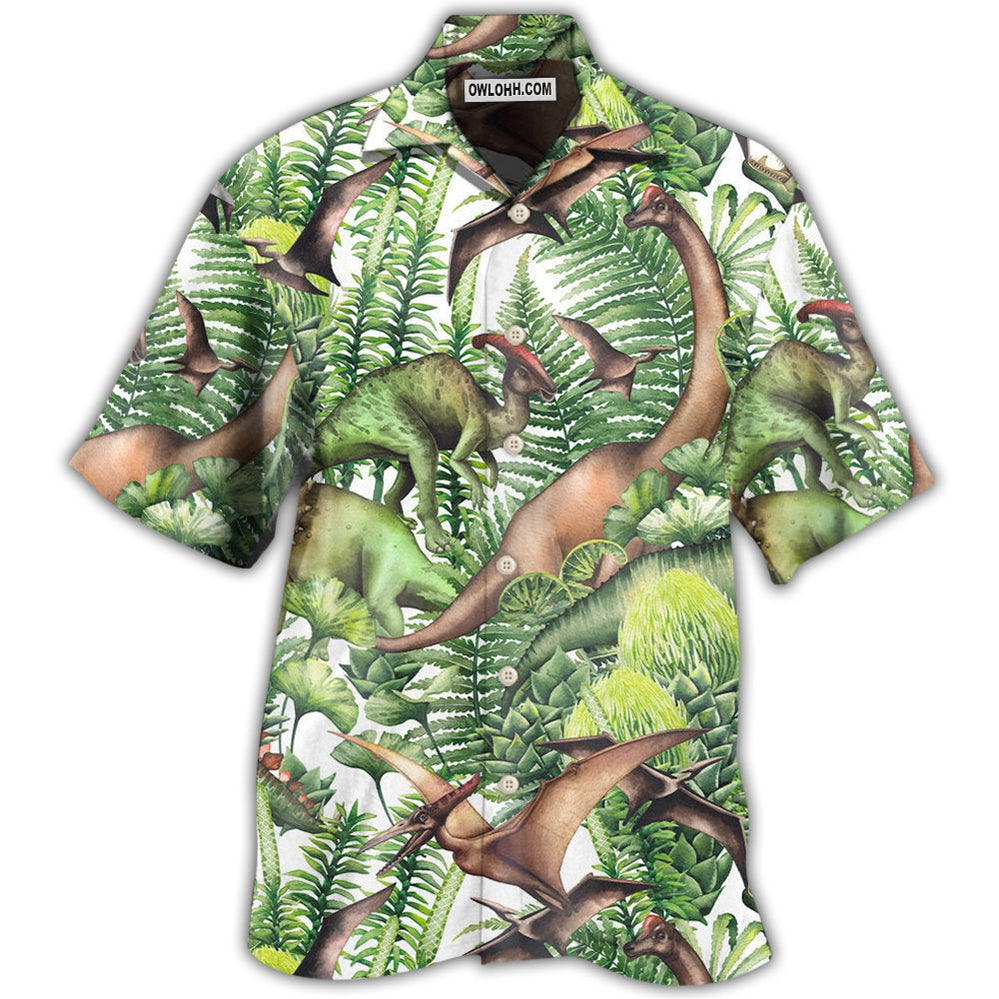 Dinosaur Jurassic Dinosaur Green Style - Hawaiian Shirt - Owl Ohh - Owl Ohh