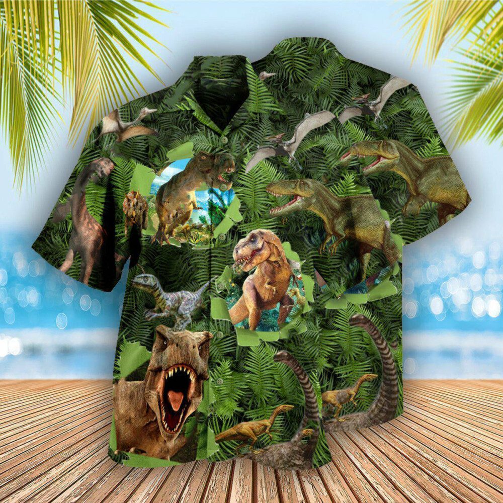 Dinosaur Let The World Hear You Strong Roar - Hawaiian Shirt - Owl Ohh - Owl Ohh