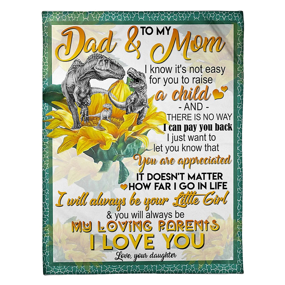 Dinosaur Lover Dad And Mom Dinosaur You Are Appreciated - Flannel Blanket - Owl Ohh - Owl Ohh