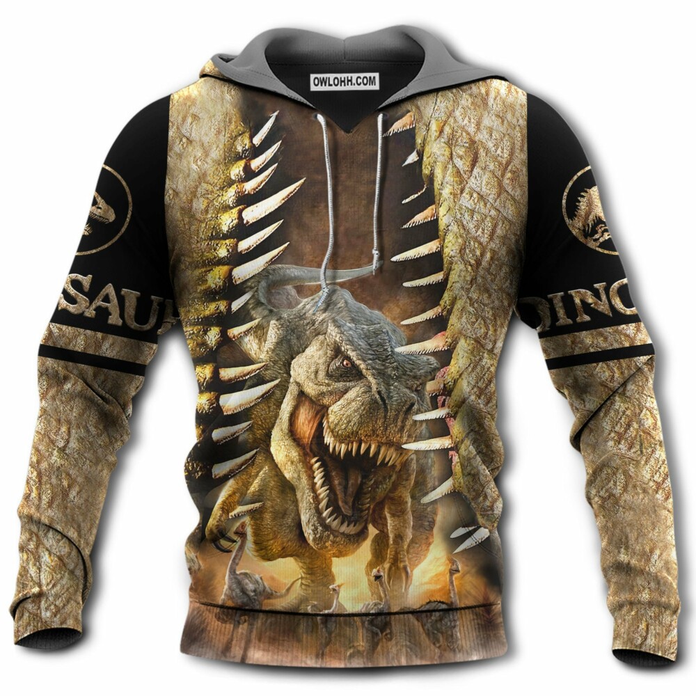 Dinosaur Play Together In Sunset - Hoodie - Owl Ohh - Owl Ohh
