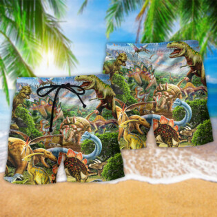 Dinosaur Rawrsome Lovely World - Beach Short - Owl Ohh - Owl Ohh